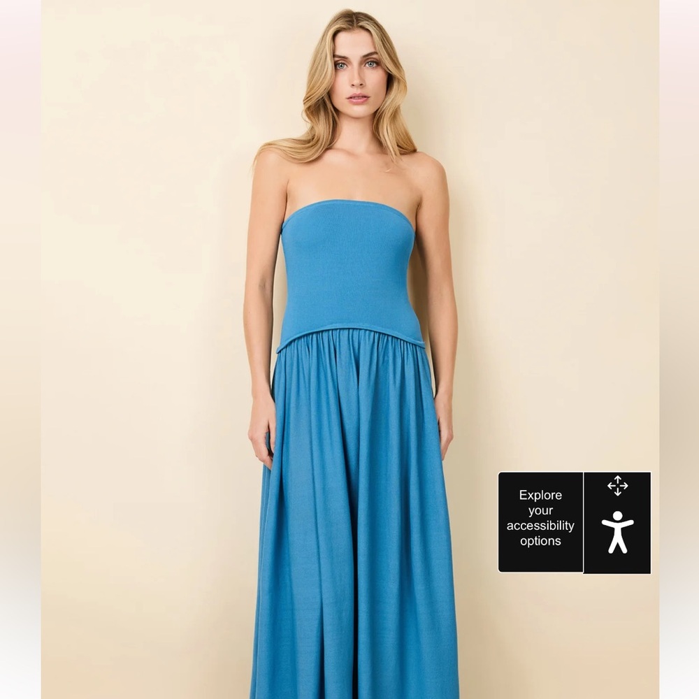 SOLID & STRIPED Strapless Soglio Dress French Blue